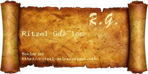 Ritzel Gálos névjegykártya